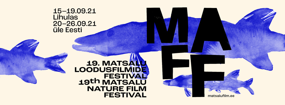 Festivali logo ujuvate kaladega koos festivali pealkirja toimumise kuupäevadega