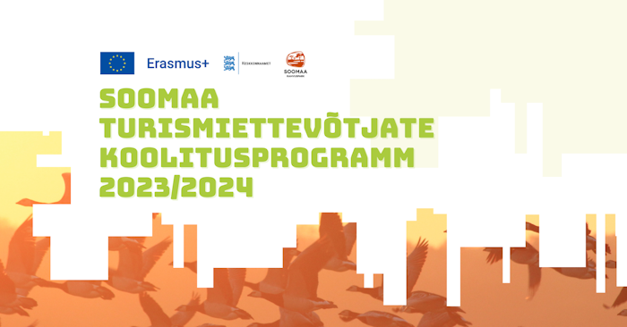 Soomaa turismiettevõtjate koolitusprogrammi 2023/24 plakat.