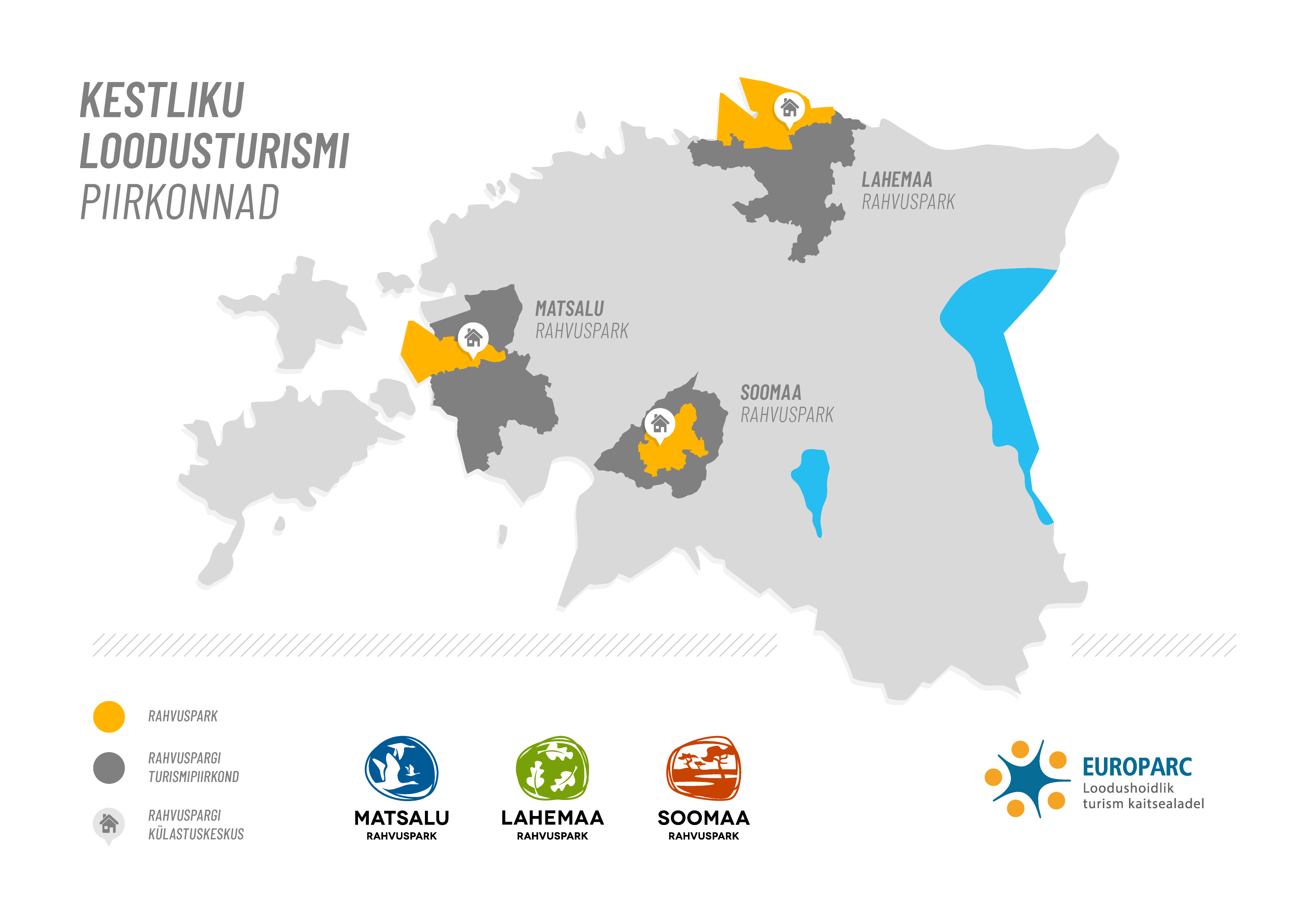 Turismipiirkonnad Eesti kaardil