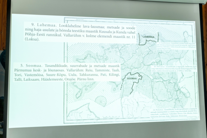 Ekraanitõmmis kaardist, kuidas on Eestis Lahemaa ja Soomaa eristatud Granö kaardil.